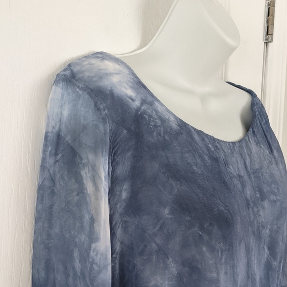 FEMME fatale  Sequin Trim Layered Silk tie dye Top Medium @i - Picture 8 of 9
